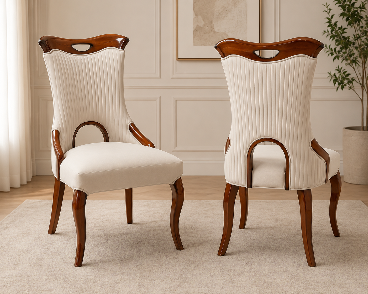 Velvet Beige Chair