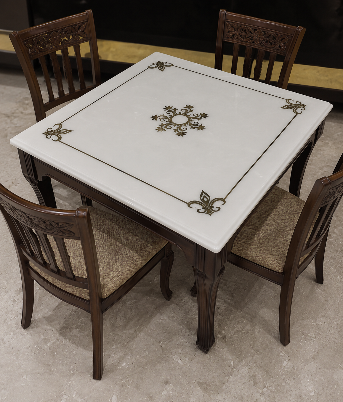 White Onyx Design Table — Style 09