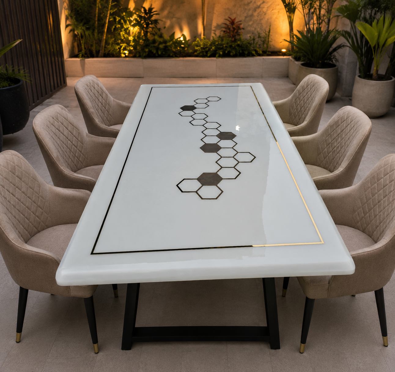 White Onyx Design Table — Style 11