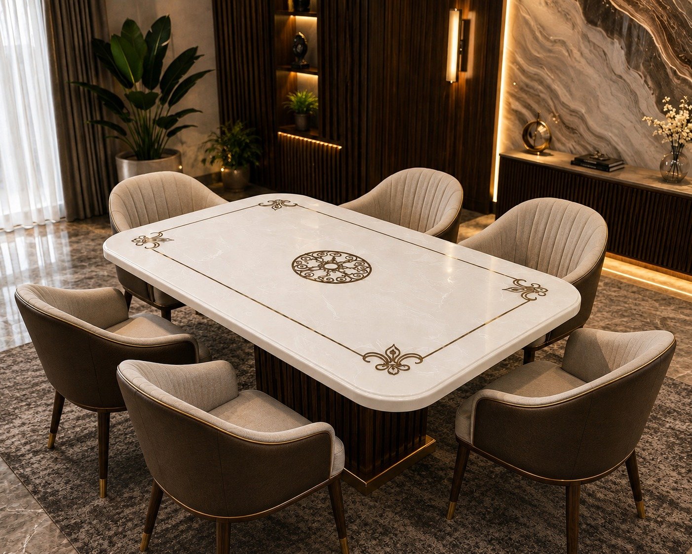 White Onyx Design Table — Style 07