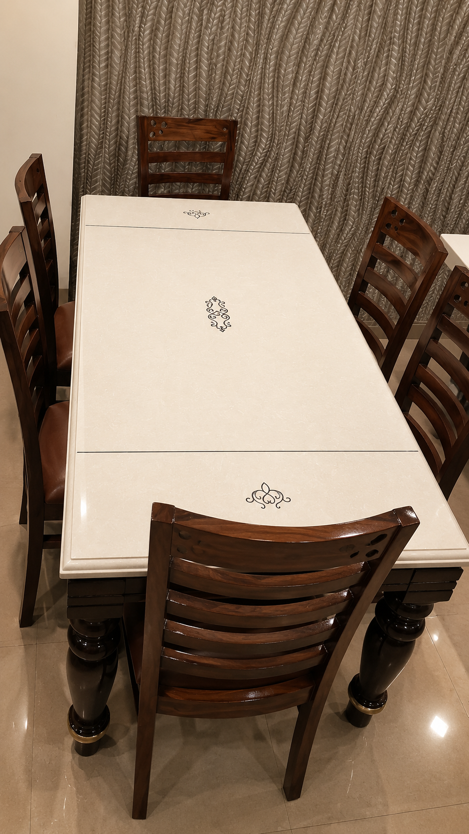 Composite creme chair & table set-3