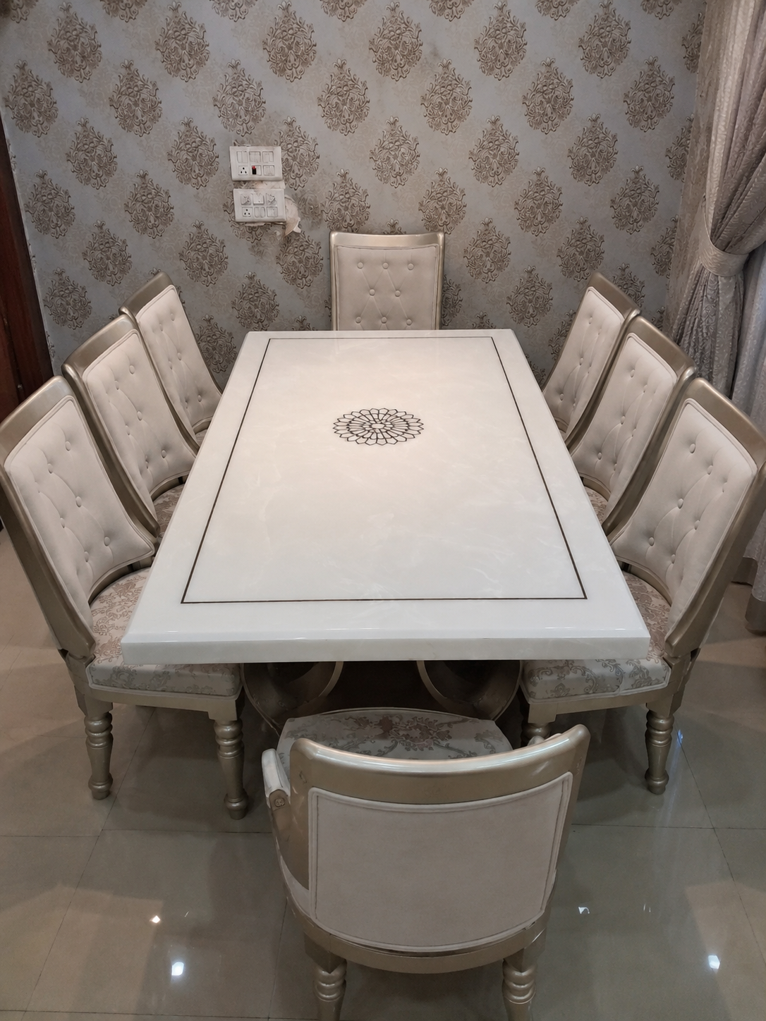 Composite white chair & table set