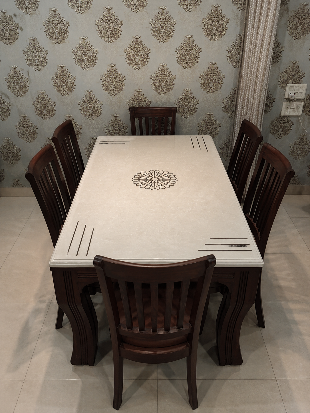 Composite creme chair & table set-10