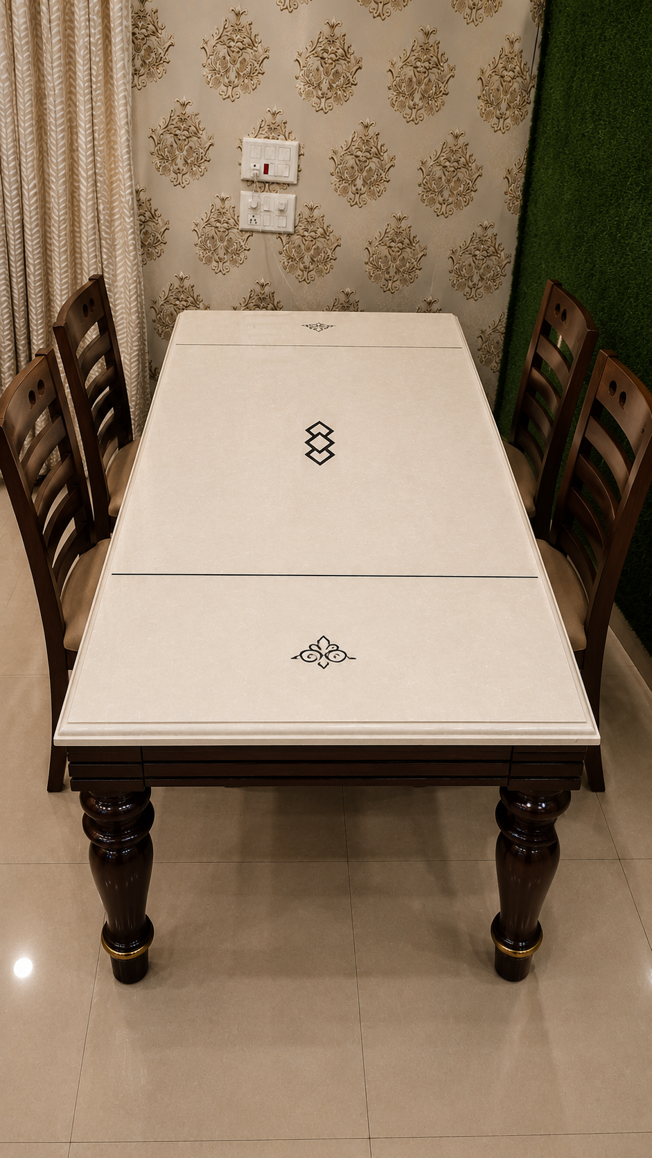 Composite creme chair & table set-13