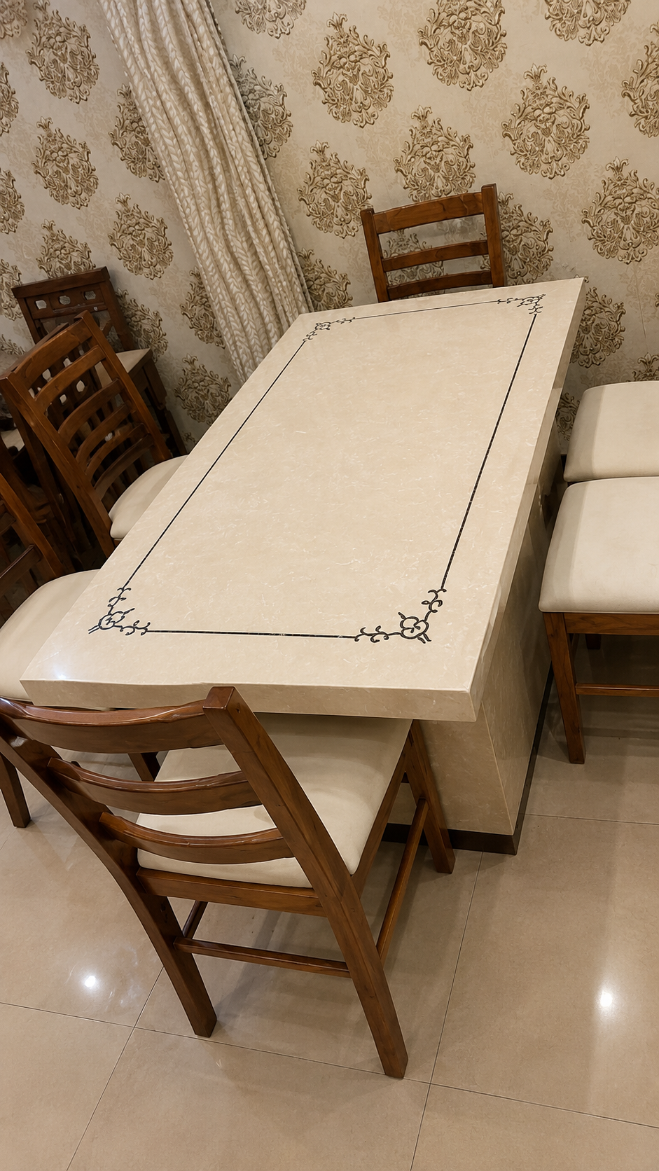 Composite creme chair & table set-14