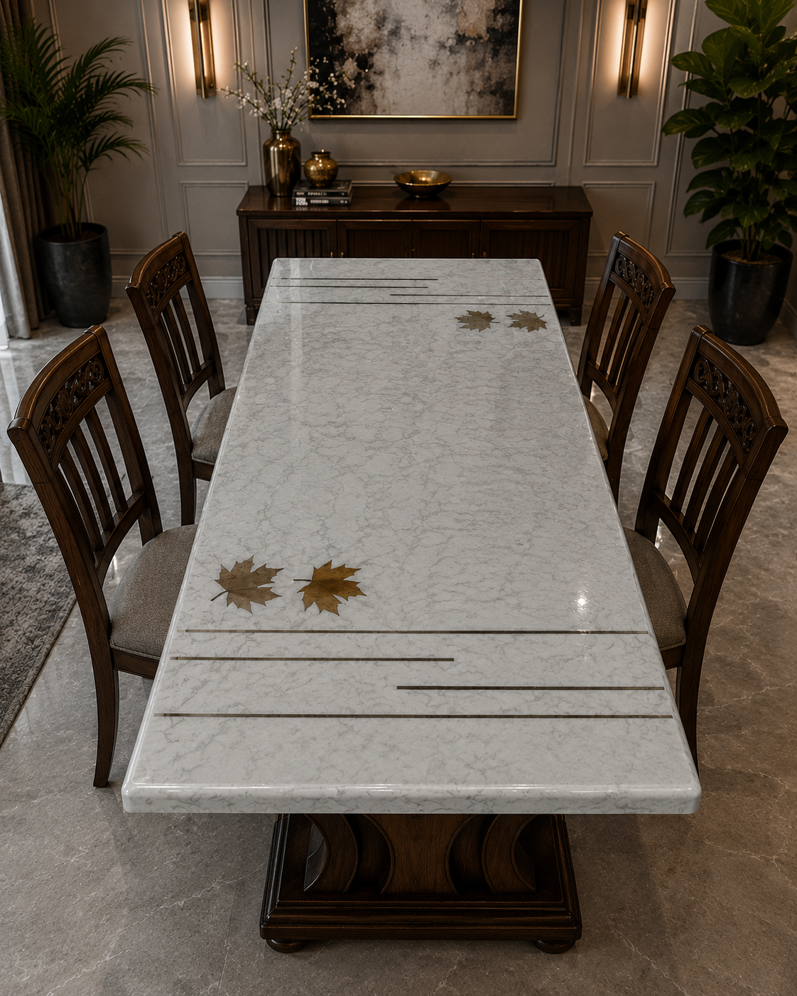 Composite creme chair & table set-15