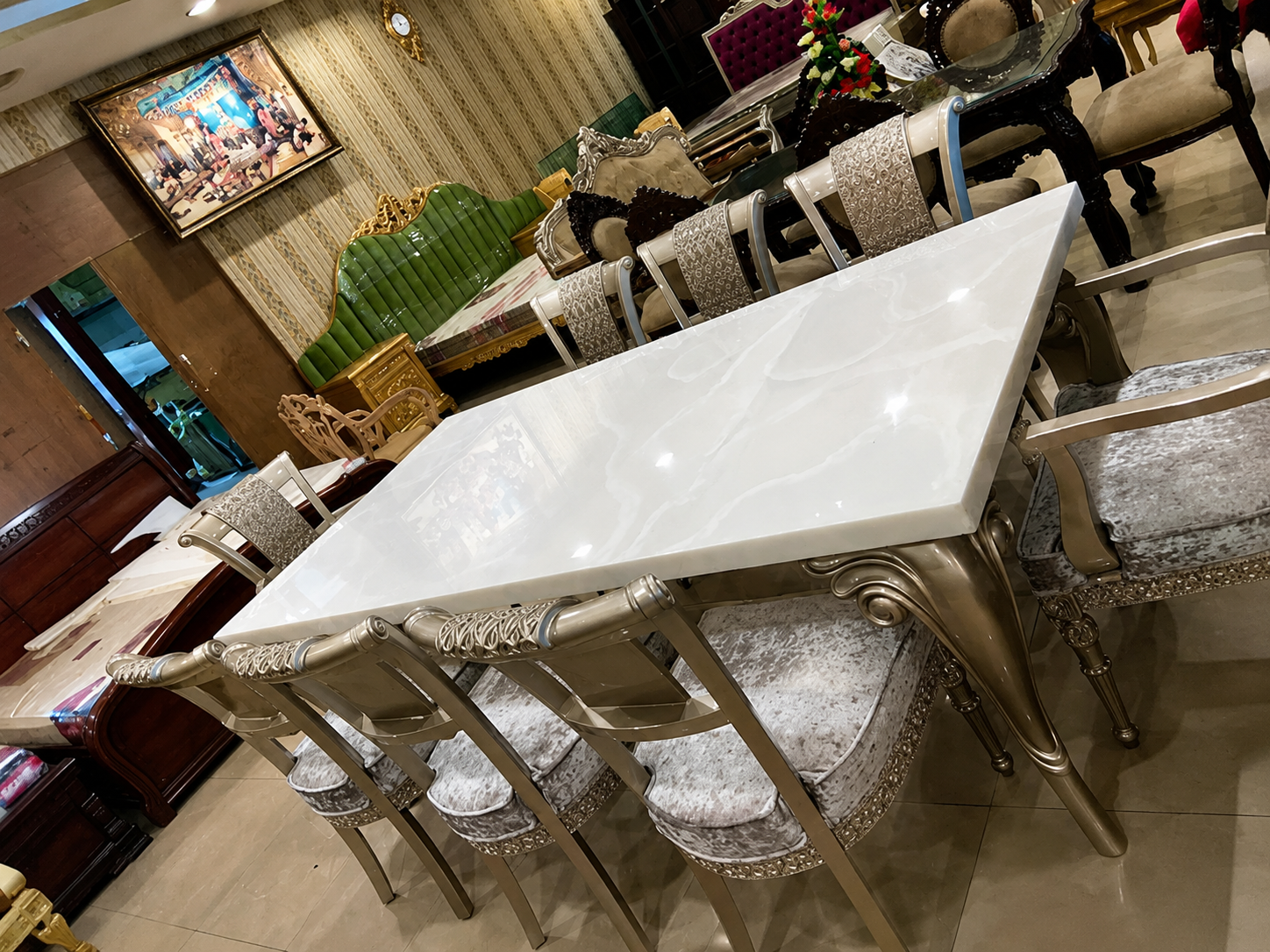 Composite creme chair & table set-16