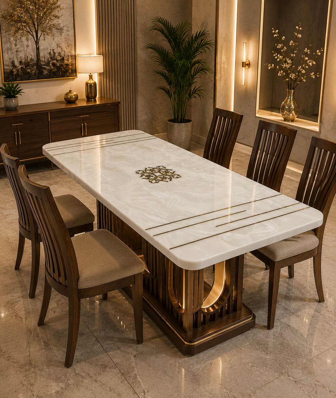 Composite creme chair & table set-17