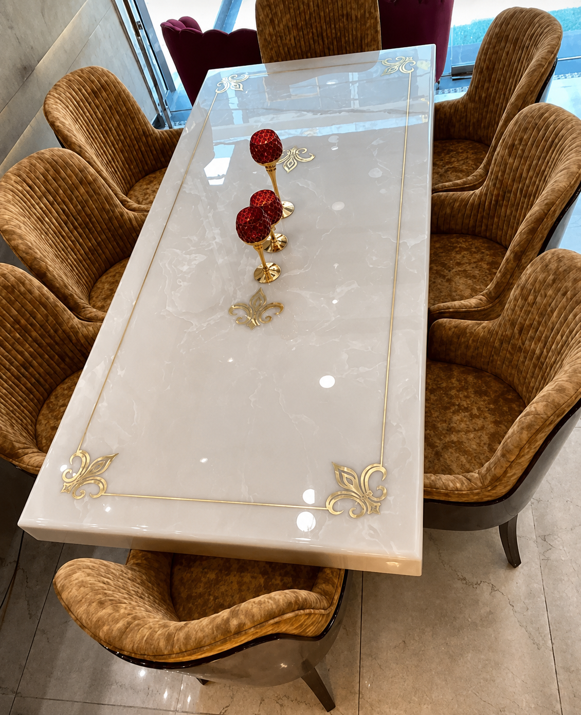 Composite creme chair & table set