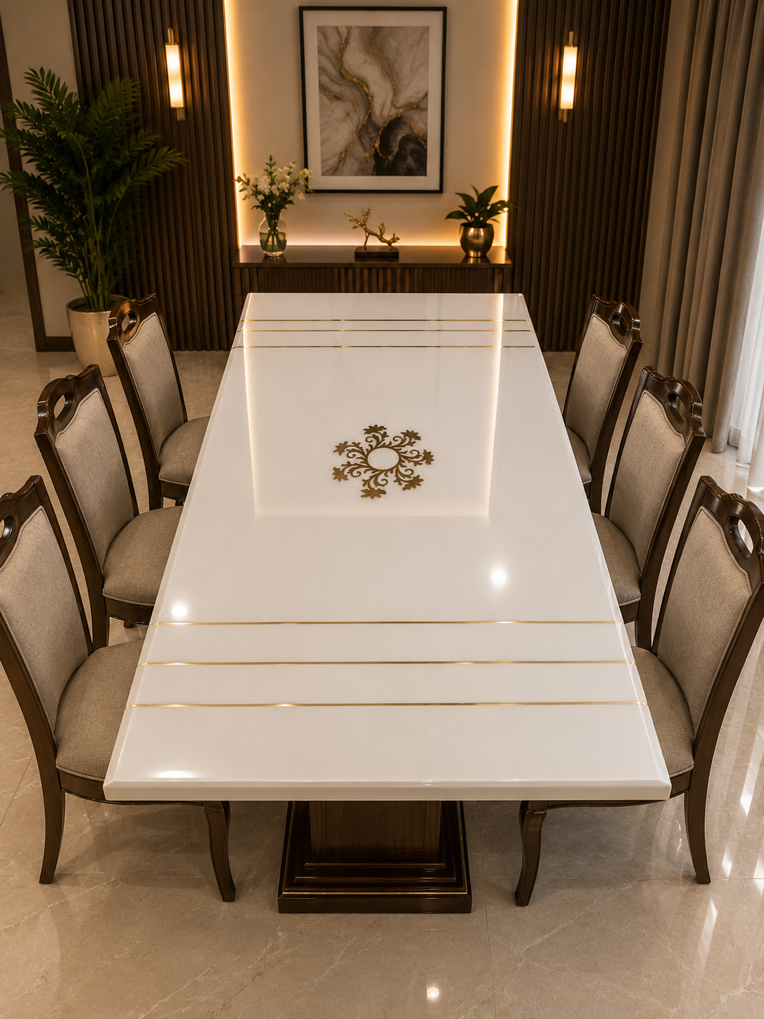 Onyx white design chair & table set