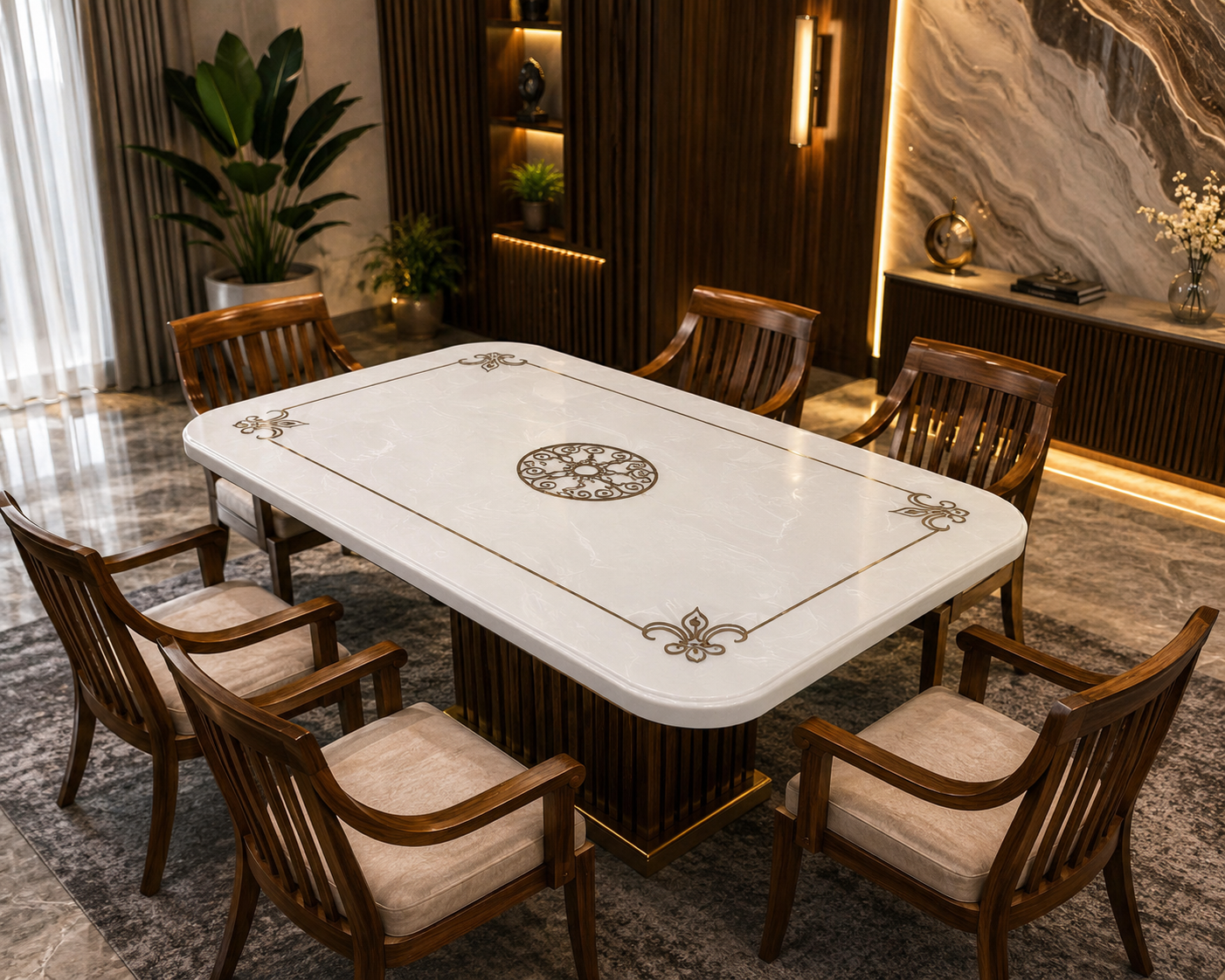 Onyx white design chair & table set